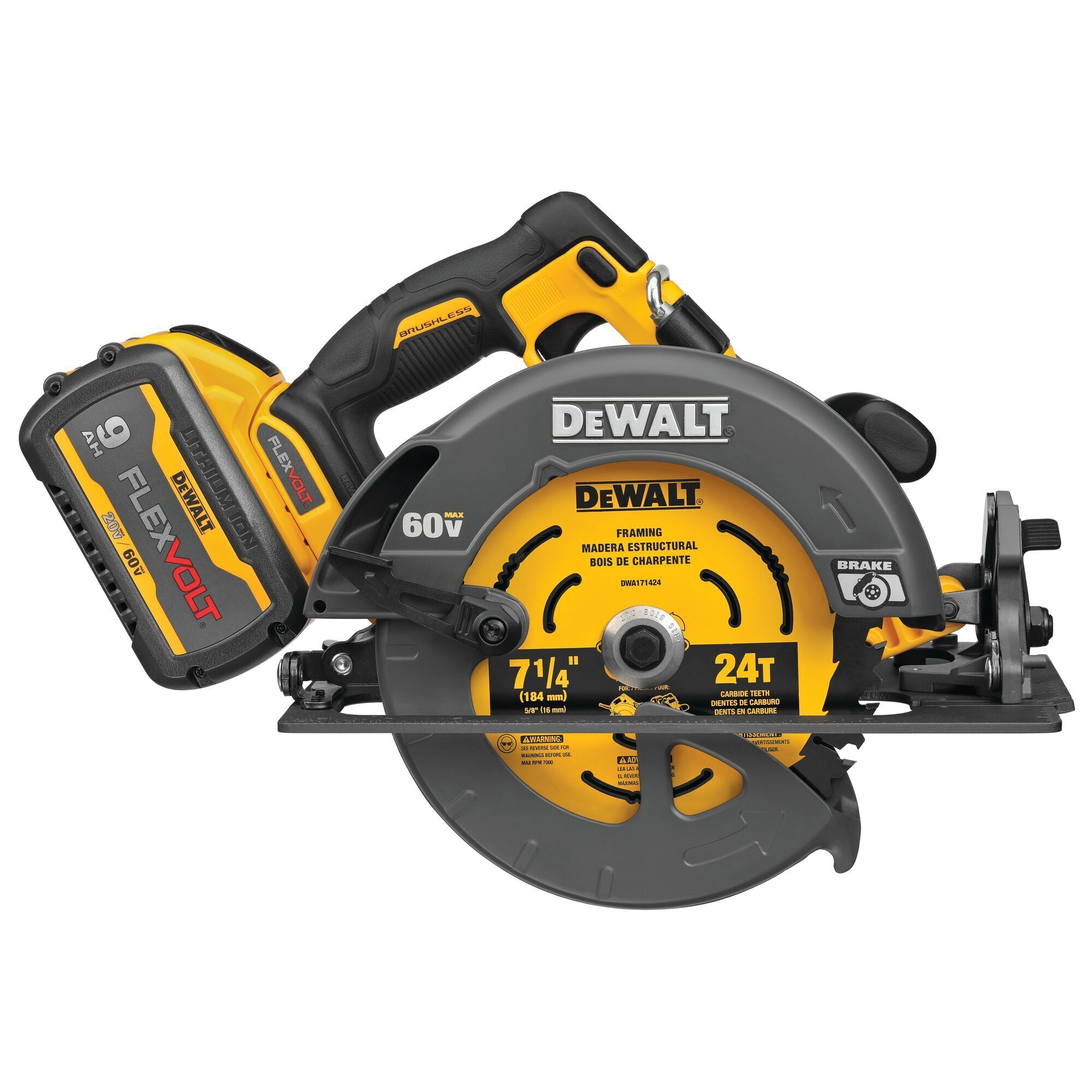 DEWALT 60V MAX 7-1/4in. Circular Saw, Brushless, Cordless, Model# DCS578X1
